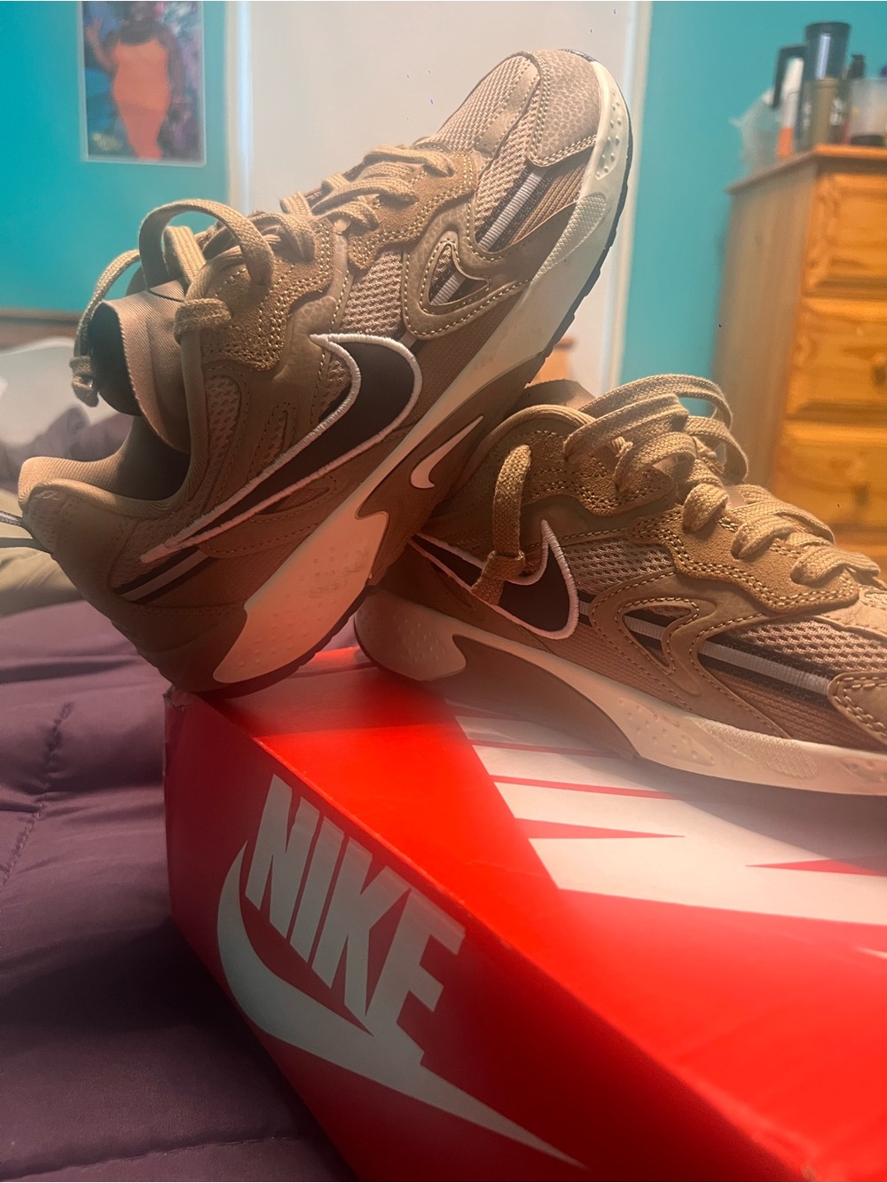 Nike Jam sneakers Tan Mesh & Suede Trainers